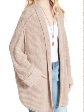 Free people over sized ribbed cardigan sweater